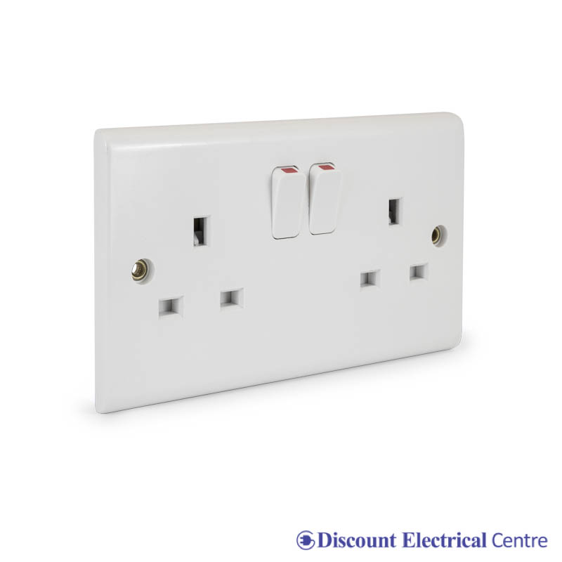 Deta Slimline Double Socket